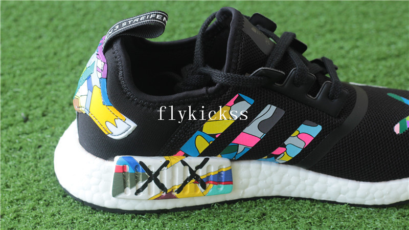 Kaws x Adidas NMD R1 Black White Real Boost